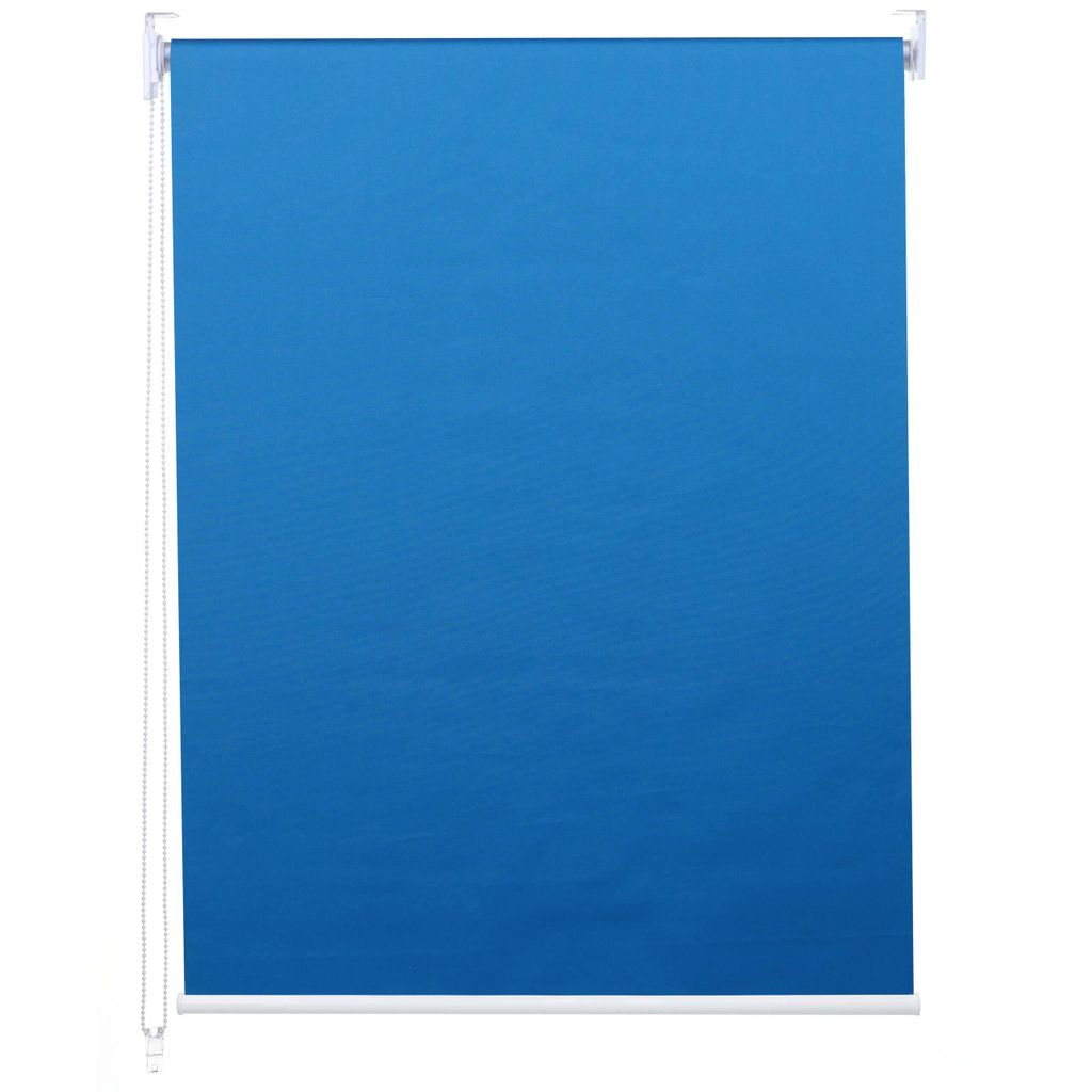 Rollo HWC-D52, Fensterrollo Seitenzugrollo Jalousie, 50x160cm Sonnenschutz Verdunkelung blickdicht blau