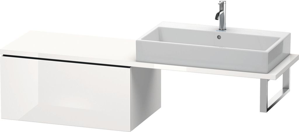 Konsolenunterschrank L-CUBE 400x820x547mm weiß hochglanz Produktbild 