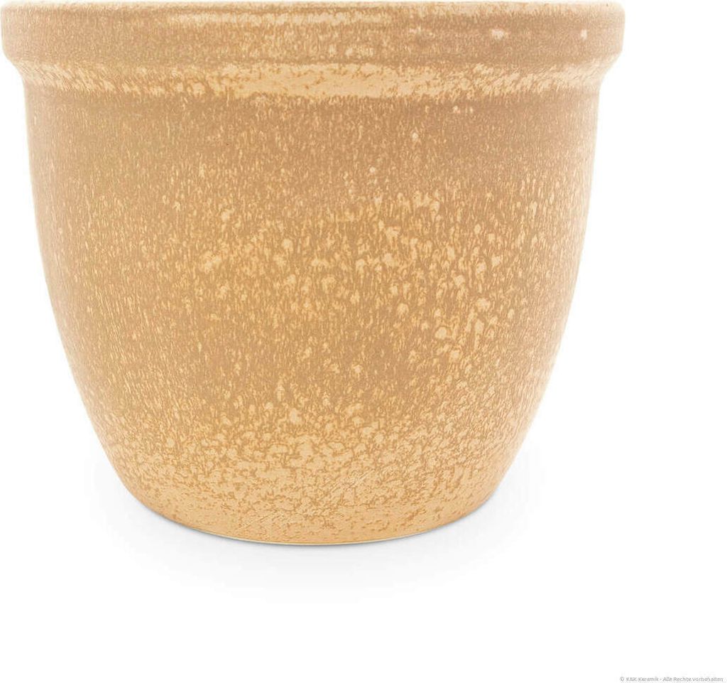 KERAZO Keramik XL Blumentopf Pflanzkübel Pflanztopf Venus 50x43 cm robust, dickwandig, frostfest, Farbe: ANTIK (Sandfarben)