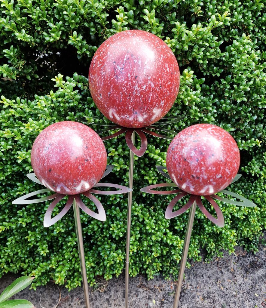 Blütenzauber Paris Rosenkugel 15/10/10 cm Edelstahl rot Produktbild 