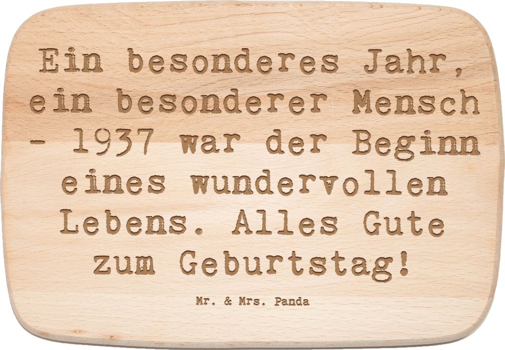 Mr. & Mrs. Panda Holzbrett Spruch 1937 Geburtstag - Transparent - Geschenk, Geburtstagswünsche, wundervolles Leben, Schneidebrett, vesperbrett, Hi...