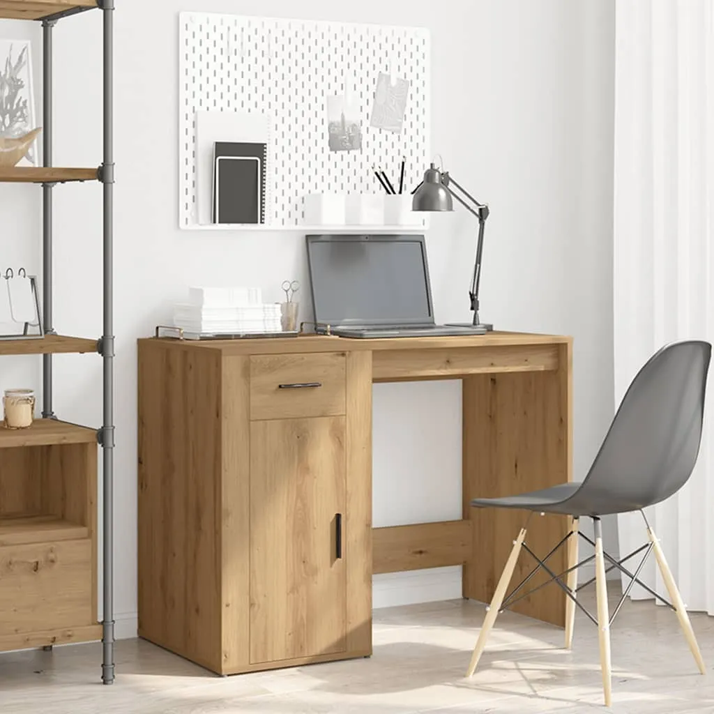 Scrivania VidaXL In Rovere Artigianale 80x40x75 Cm - Legno Multistrato Per Ufficio E Casa - 2