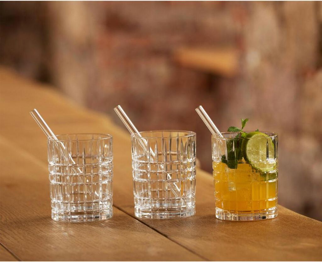 Nachtmann Glastrinkhalm kurz Set/4 mit Bürste Produktbild 