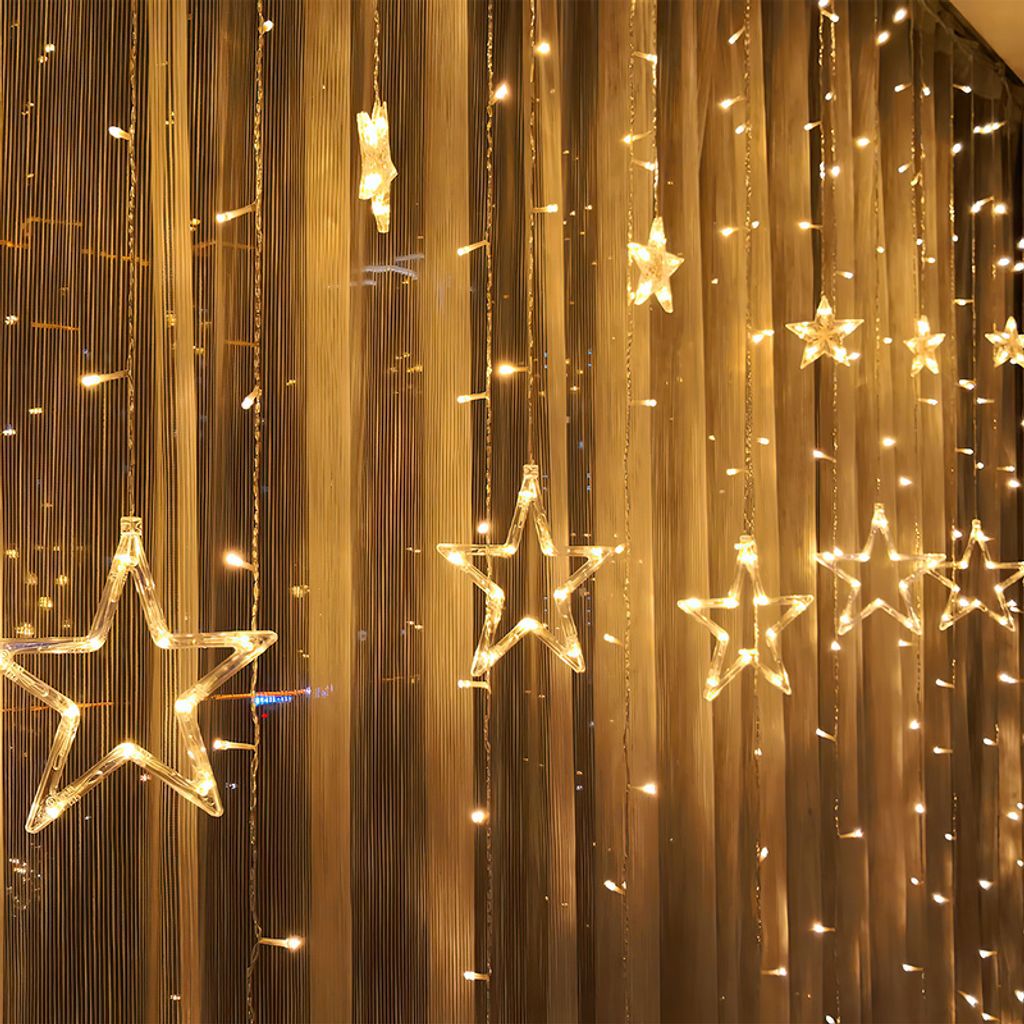138 LED Lichterkette Sterne mit 12 Sternen Produktbild 
