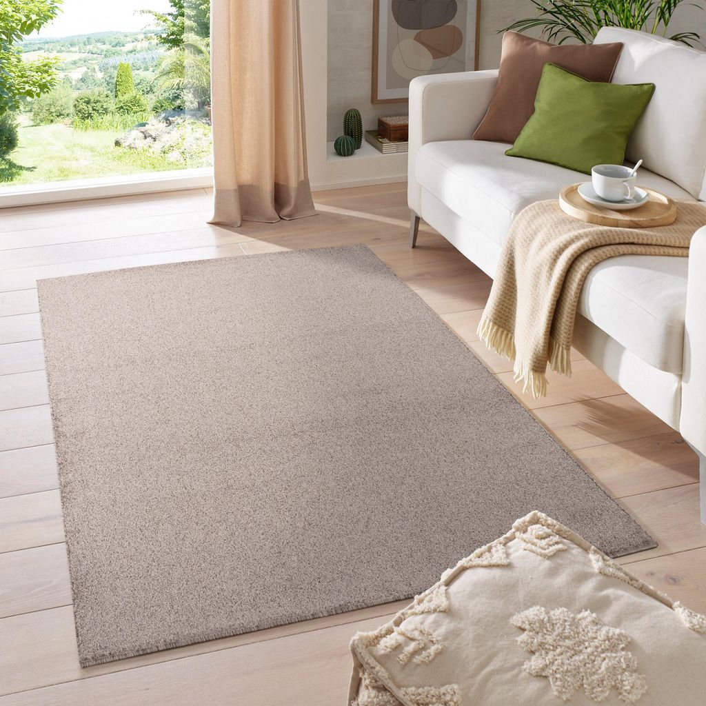 Homebyhome Kurzflor Teppich Einfarbig, Modern & Pflegeleicht für Wohnzimmer, Schlafzimmer Größe 80x250 cm