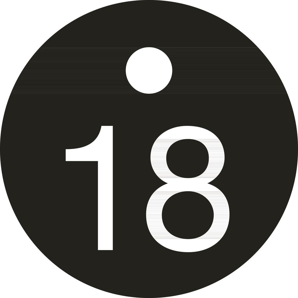 Schlüsselnummer - ø 25, Nummer 18, Aluminium schwarz eloxiert