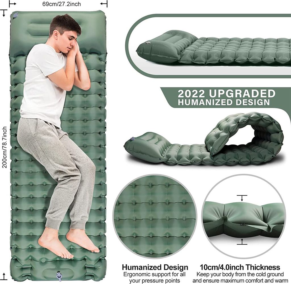 Camping Isomatte, mit Fußpresse Pumpe, Selbstaufblasend, Produktbild 6