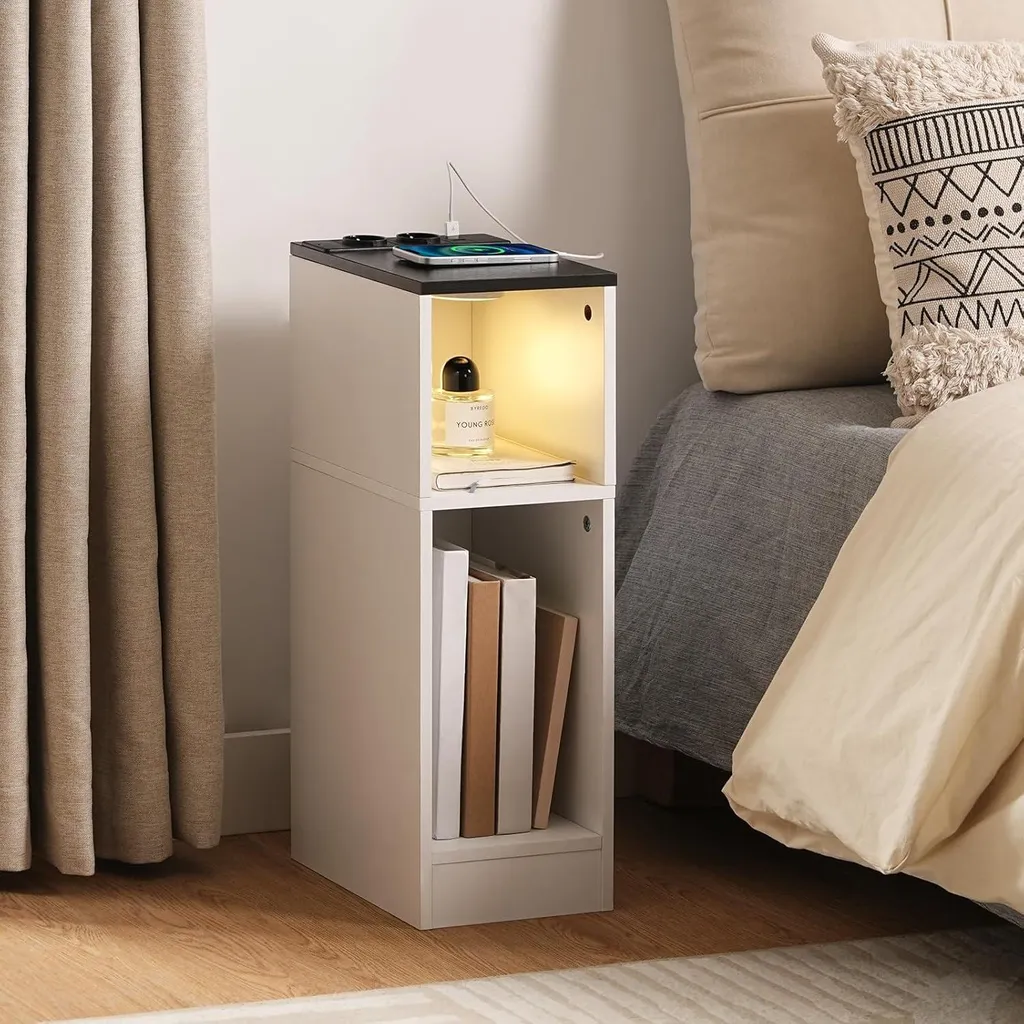 Table basse avec station de recharge USB et éclairage LED intégré - 2
