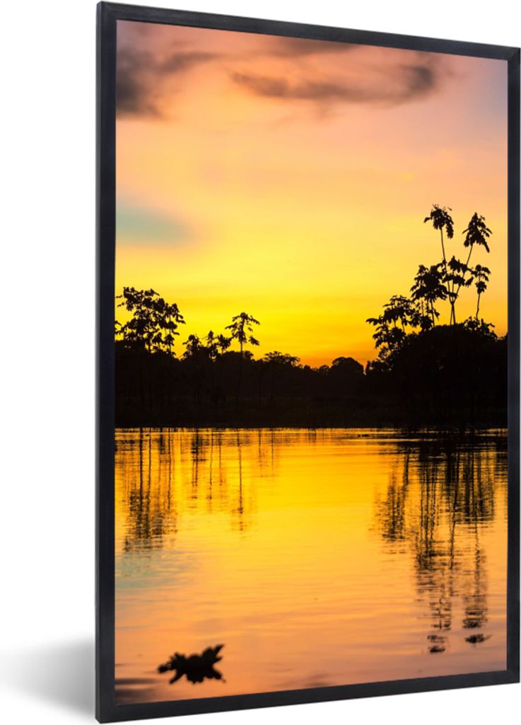 MuchoWow Gerahmtes Poster Wasser - Natur - Sommer - Himmel 60x90 cm - Poster mit Schwarzem Bilderrahmen Wandposter Rahmen Foto Bilder - Kunst