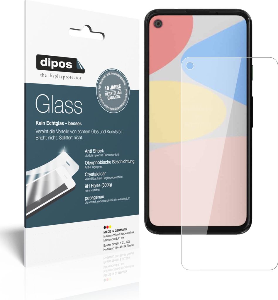 2x Schutzfolie für Google Pixel 4a 5G - Anti-Shock 9H Folie dipos Glass Kunststoffglas