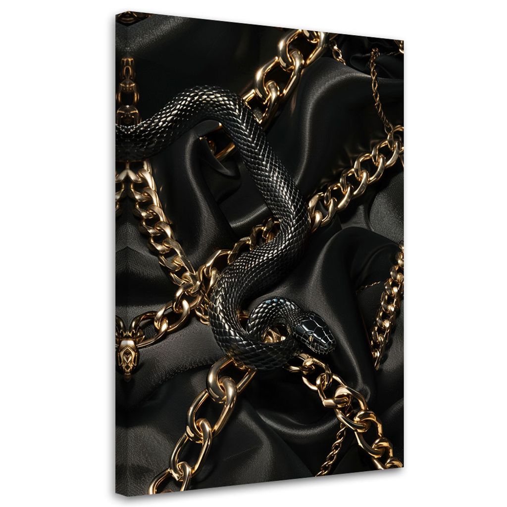 Leinwandbild Glamour Schlange 40x60 Feeby Schwarz bild für die wand bereit zum aufhängen