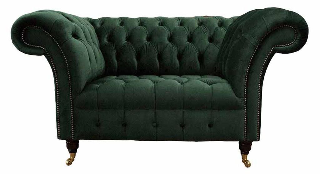 Sessel Design Relax Grün Textil Wohnzimmer Polster Sitzer Luxus Einsitzer