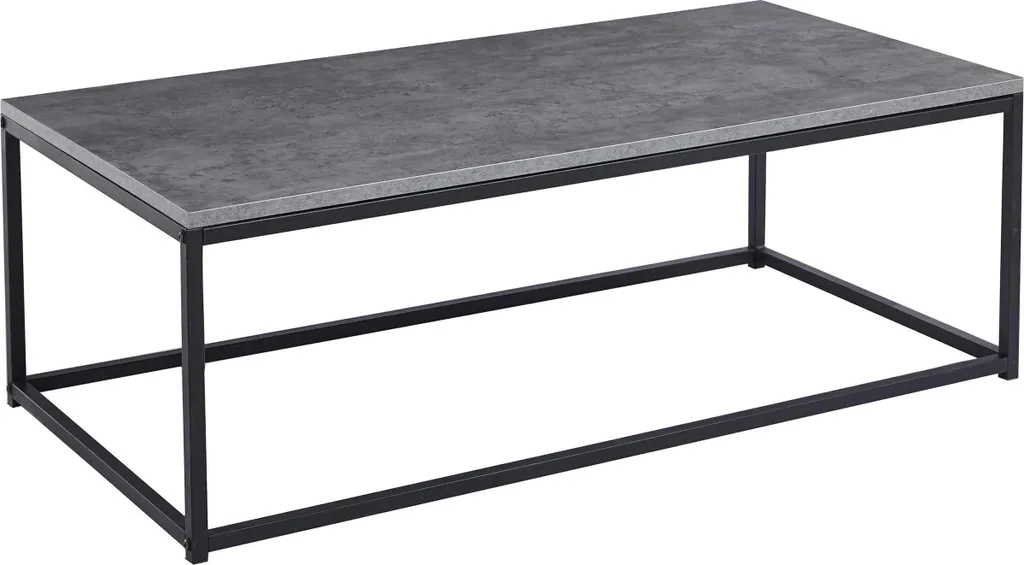 Table basse de salon aspect béton Dallas - Grand format 120x60x40 cm
