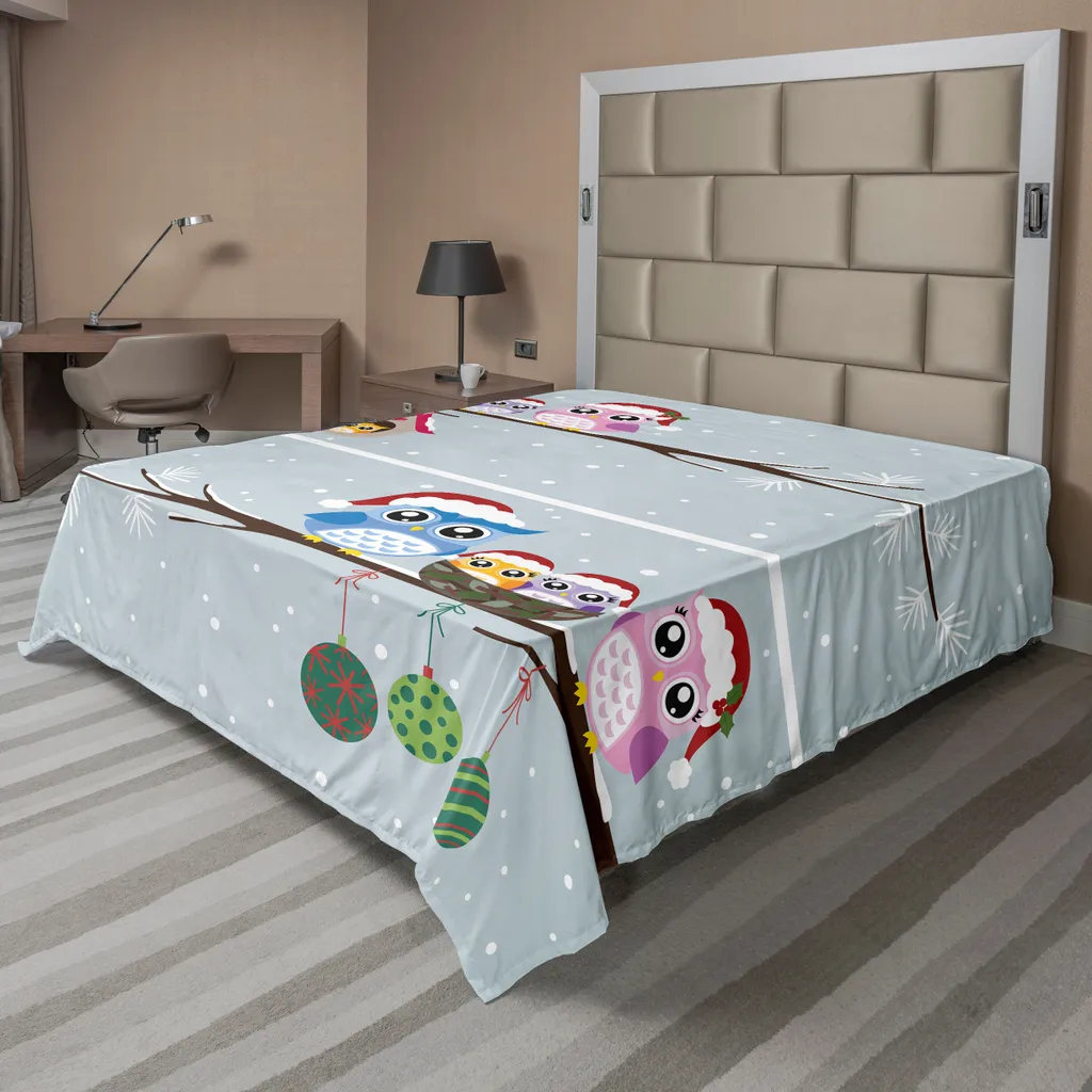 Drap Housse de Noël pour Grand Lit 260x228 cm Décoration Avent Grise