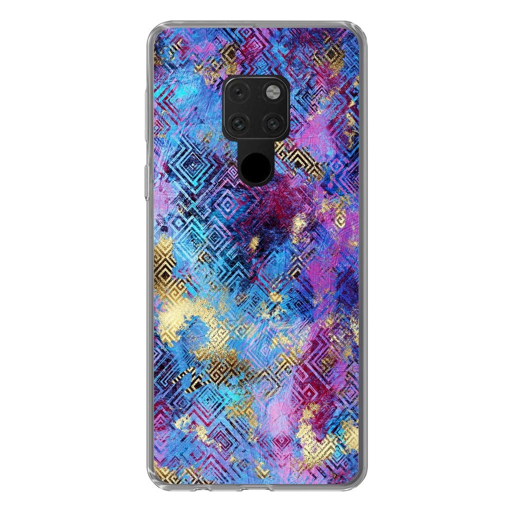 MuchoWow Handyhülle Schutzhülle Hülle für Huawei P40 Lite Marmor - Farbe - Geometrische Formen Silikon Softcase Handy Hülle - Handy