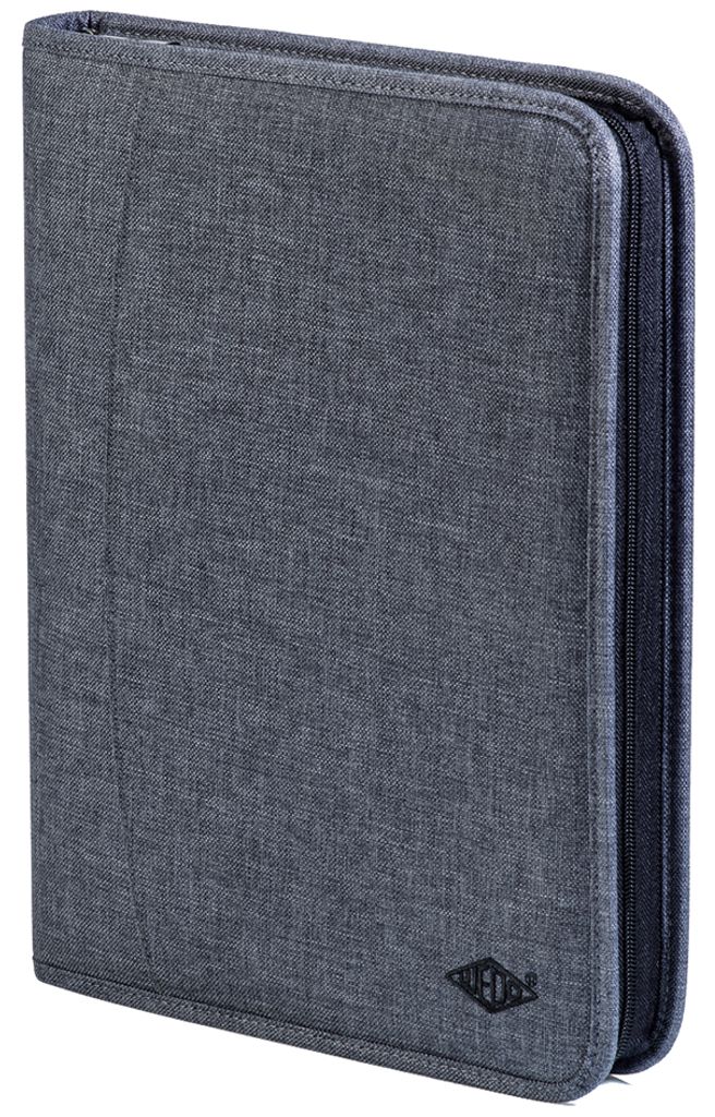 Classeur Porte-documents WEDO COLLEGE A4 2 Anneaux - Gris - Poches Multiple - Fermeture Zippée