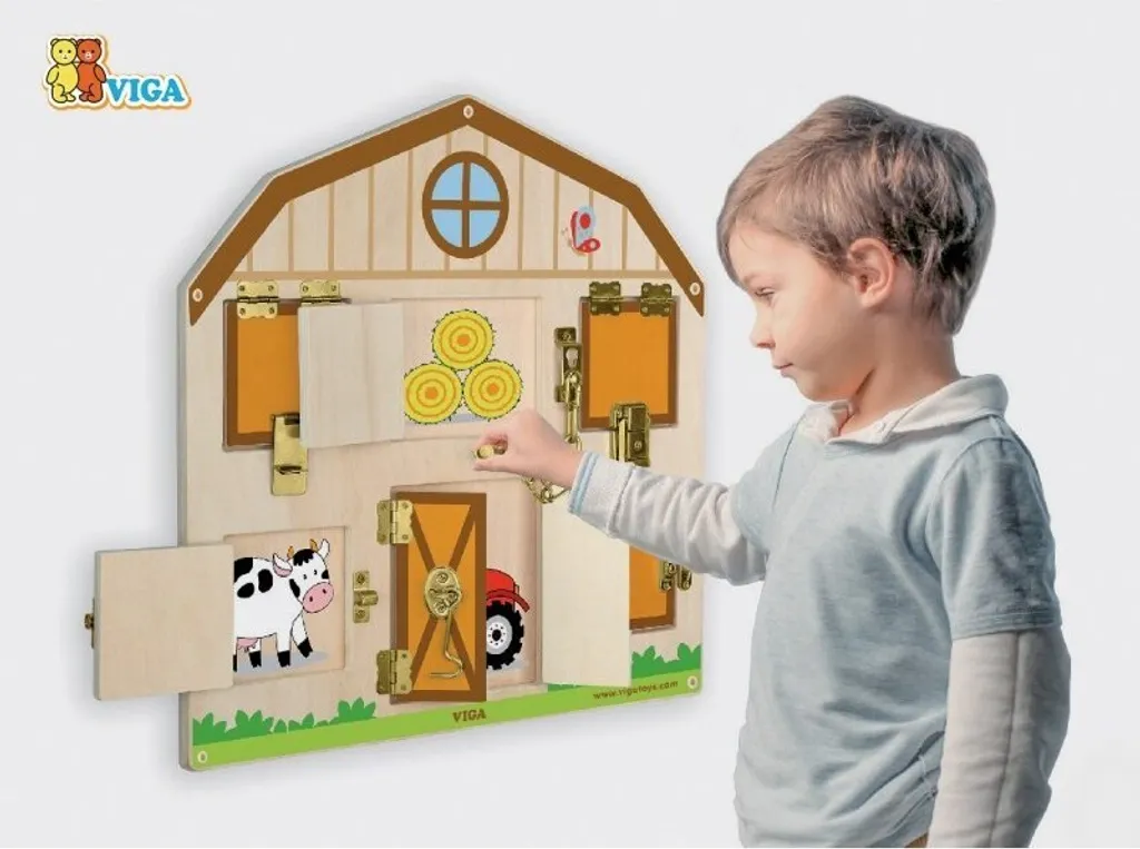 Tableau éducatif Ferme Viga 51627 avec 4 types de fermetures inox