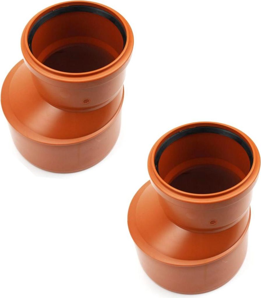 2 x KG Rohr Kanalrohr Reduzierung Ø 160 x 110 mm Rohradapter Muffe
