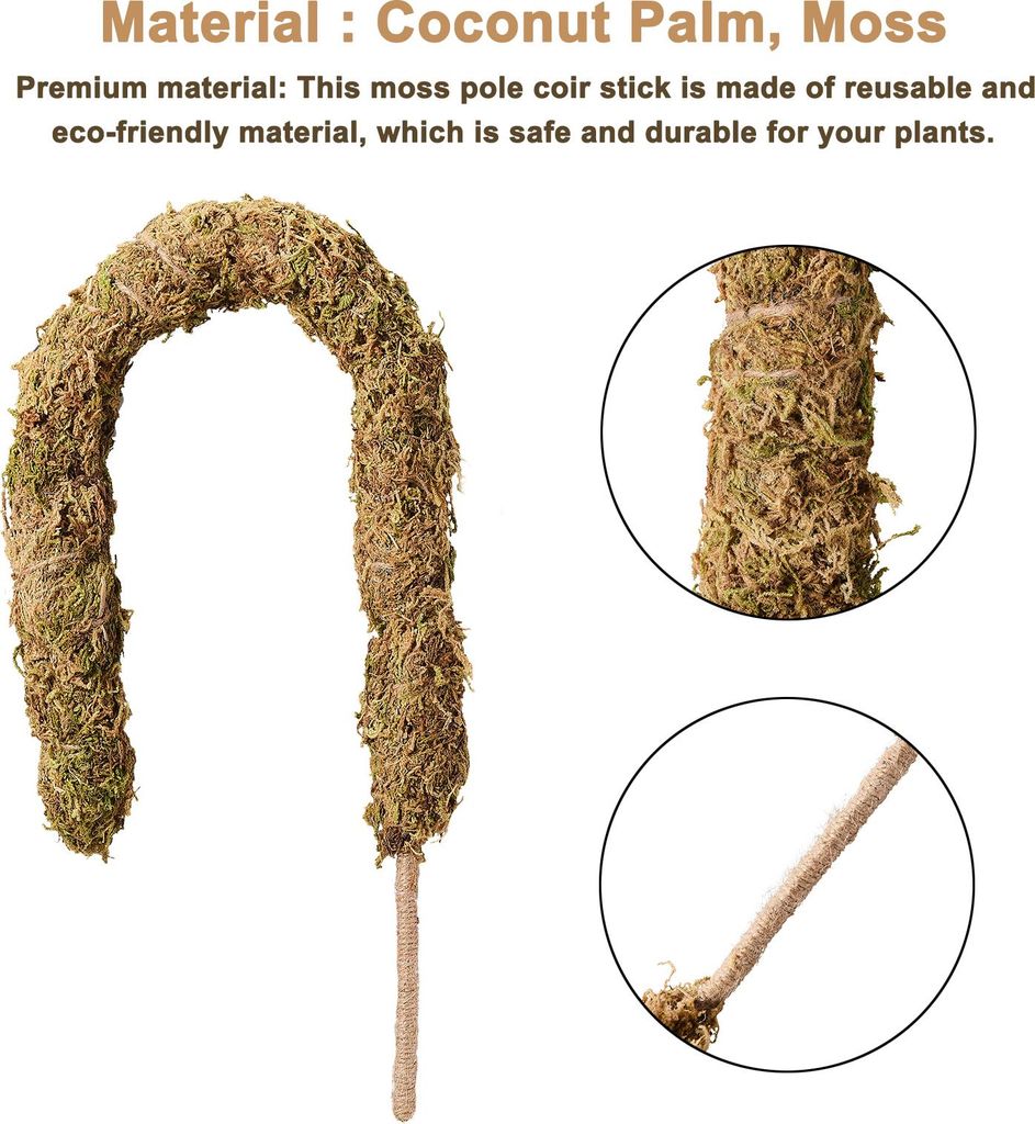 Moss Pole Coconut Stick DIY Modellierung Pflanze Climbing Pole Climbing Vine Flexible Form Green Tree Garden Pillar