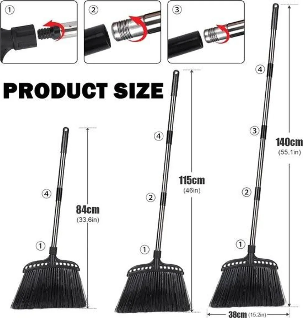 Scopa Pesante 142 cm per Esterni e Cantiere - Robusta e Duratura - 2