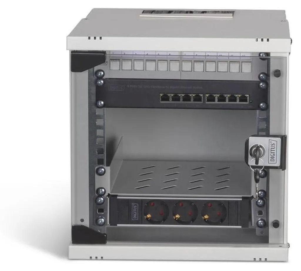 Coffret 10 Pouces 6U Digitus DN-49100-SET Châssis Compact Acier Gris