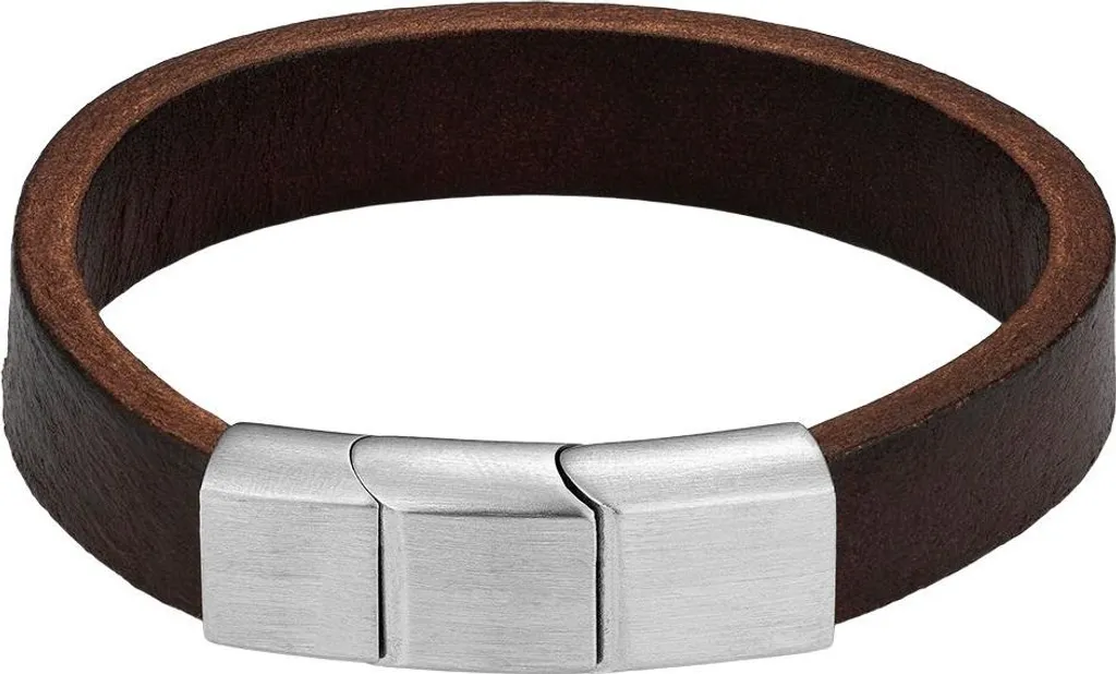 Bracelet Radiant RH000338 pour Homme en Cuir Marron et Acier Élégant