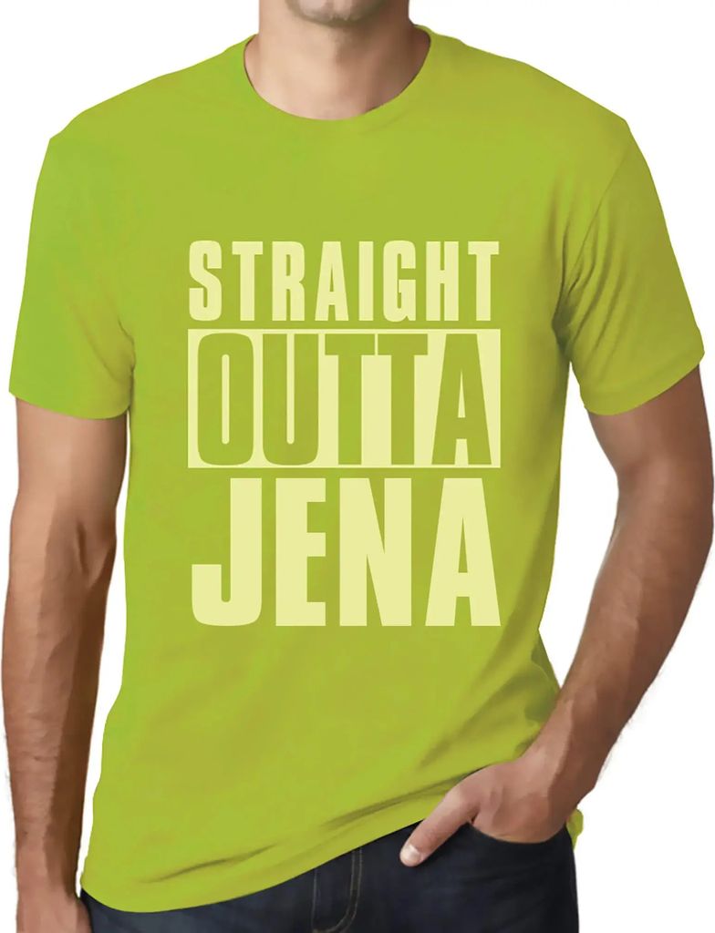 Herren Grafik T-Shirt Straight Outta Jena Öko-Verantwortlich Vintage Jahrgang Kurzarm Lustige Druck Geburtstag Geschenk Mann