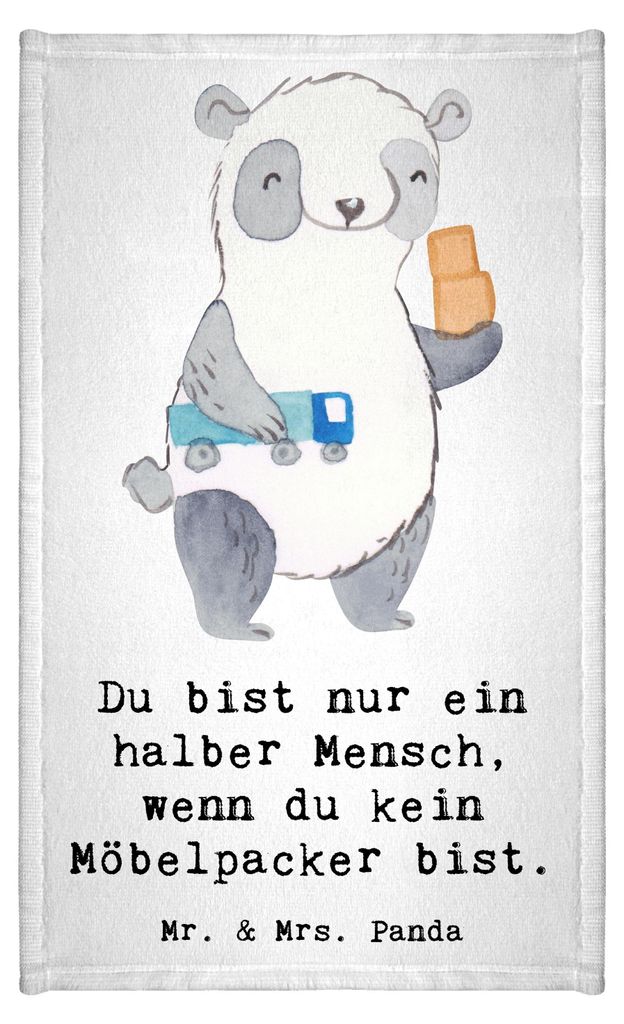 Mr. & Mrs. Panda Handtuch Möbelpacker Herz - Weiß - Geschenk, Gästetuch, Klein, Frotteetuch, Lustig, Umzugsfirma, Umzugshelfer, badezimmer, Spru...