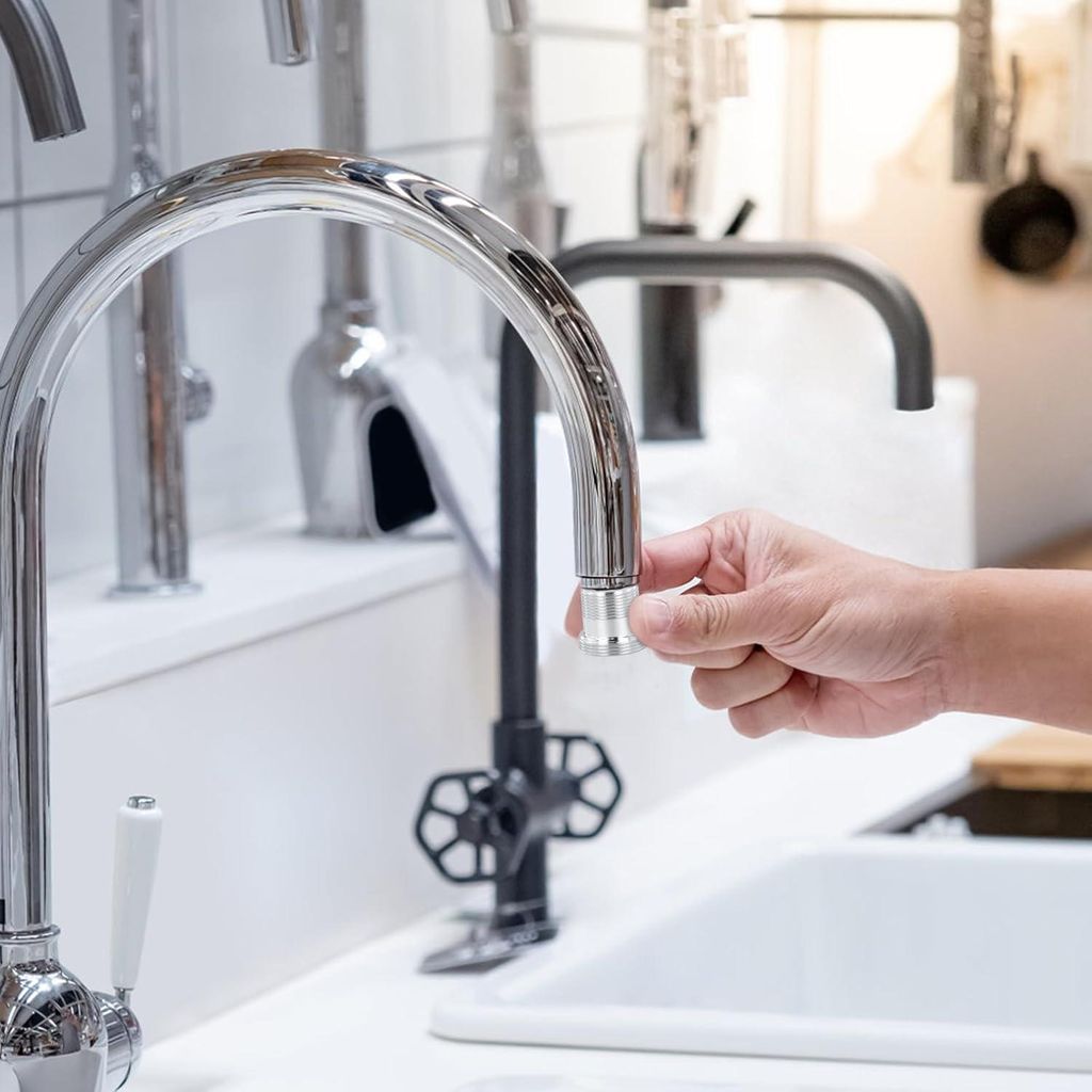 Metalladapter für Küchenarmatur - 2 Stück - verschleißfest - Außengewinde - Wasserhahn-Aerator-Anschluss - M18-M22 Standard