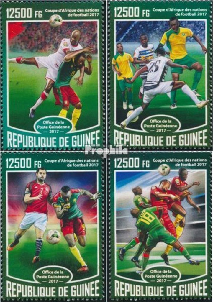 Briefmarken Guinea 2017 Mi 12511-12514 (kompl. Ausgabe) postfrisch Afrika-Cup