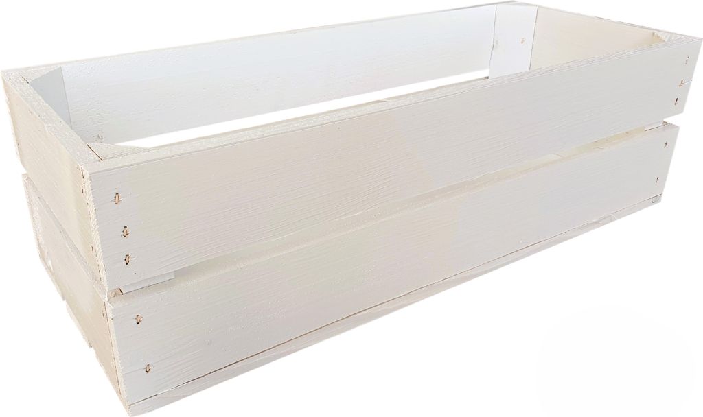 Lermowood Holzkisten 50 x 20 x 15cm Weiß Dekokisten aus Holz Holzkiste Regalkiste Weinkiste