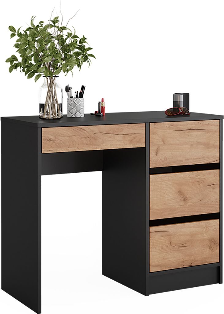 Schminktisch Vicco Sherry Anthrazit/Goldkraft Eiche 90 x 75 Produktbild 