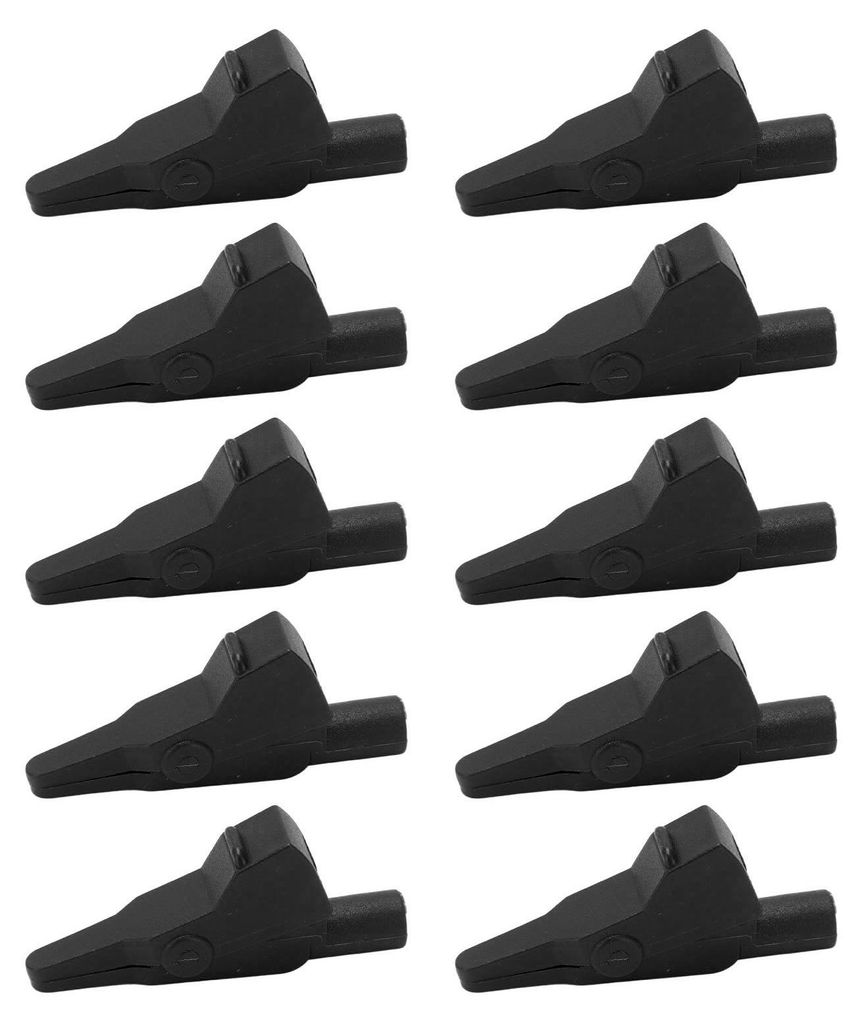 10 Stück J.60032 Bananenstecker-Prüfklemmen, vollständig gekapselt, mit 4-mm-Klinkenstecker für elektronische Messgeräte, Schwarz