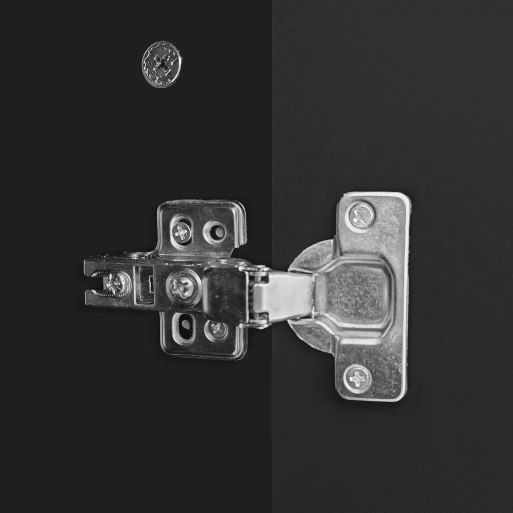 Buffet Noir 4 Portes : Solution de Rangement Gain de Place pour Salon Noir - 8