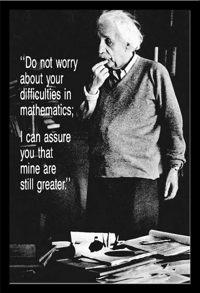 Cadre Mural avec Affiche Einstein Do Not Worry Noir Maxi Shinsuke 61x91