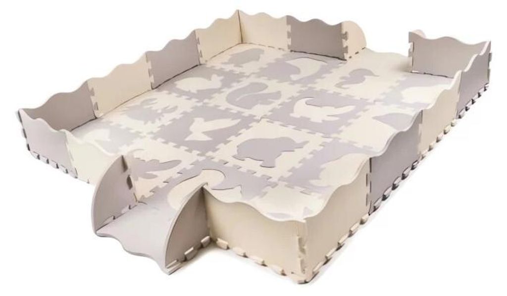 Tappetino educativo in schiuma con puzzle, grigio ecru, 36 Immagine del prodotto 