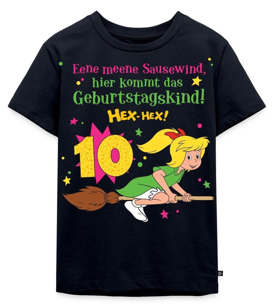 Spreadshirt Bibi Blocksberg Geburtstagsdesign 10 Jahre Kinder Premium T-Shirt, 122/128 (6 Jahre), Navy