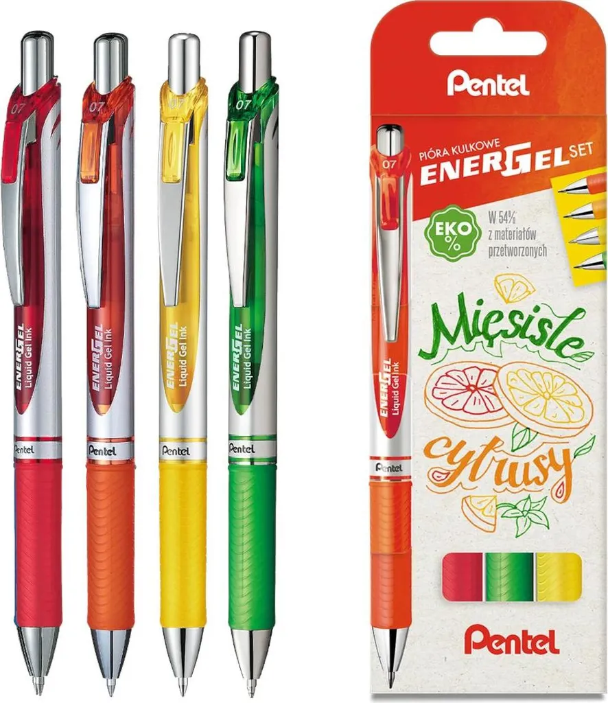 Set 4 Penne Pentel BL77 Energel Agrumi | Inchiostro Gel Rapido 0.7mm