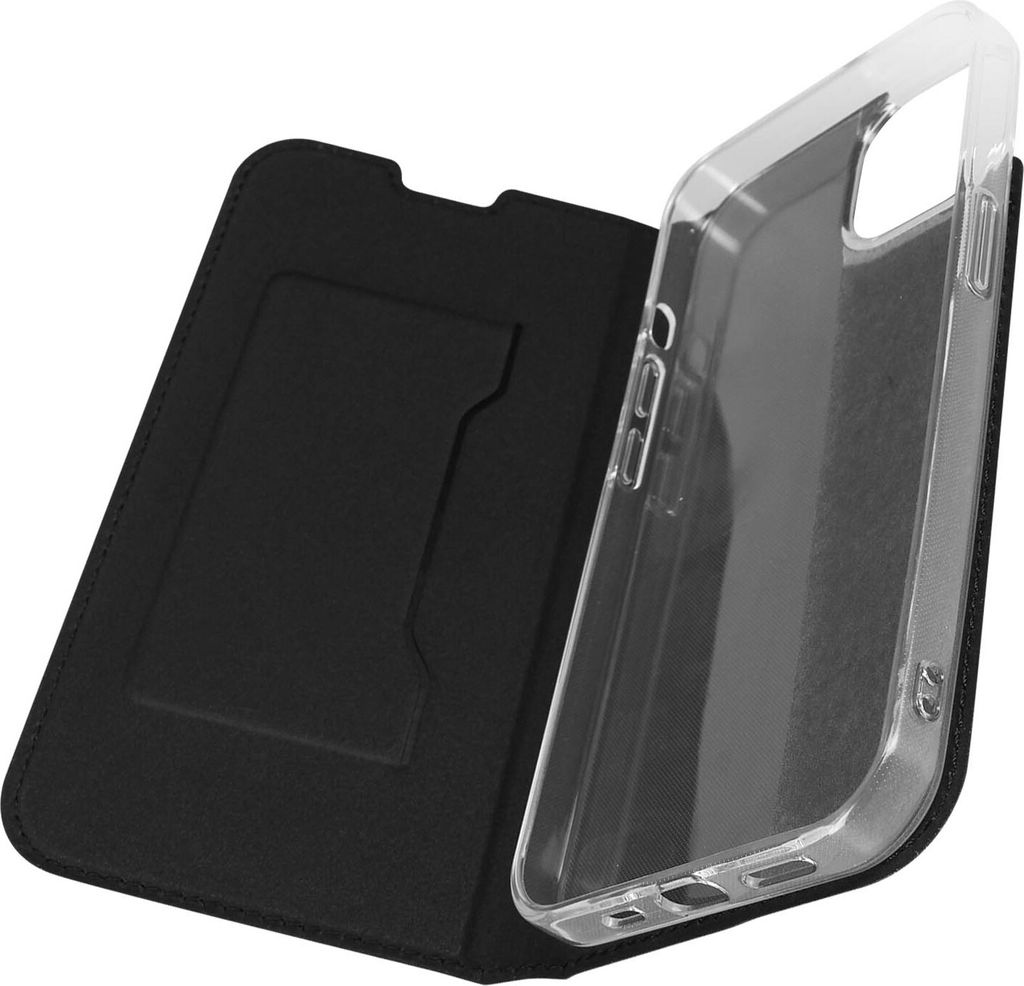 Akashi, Akashi Klappetui mit Fach und Standfunktion Apple iPhone 13, Schwarz