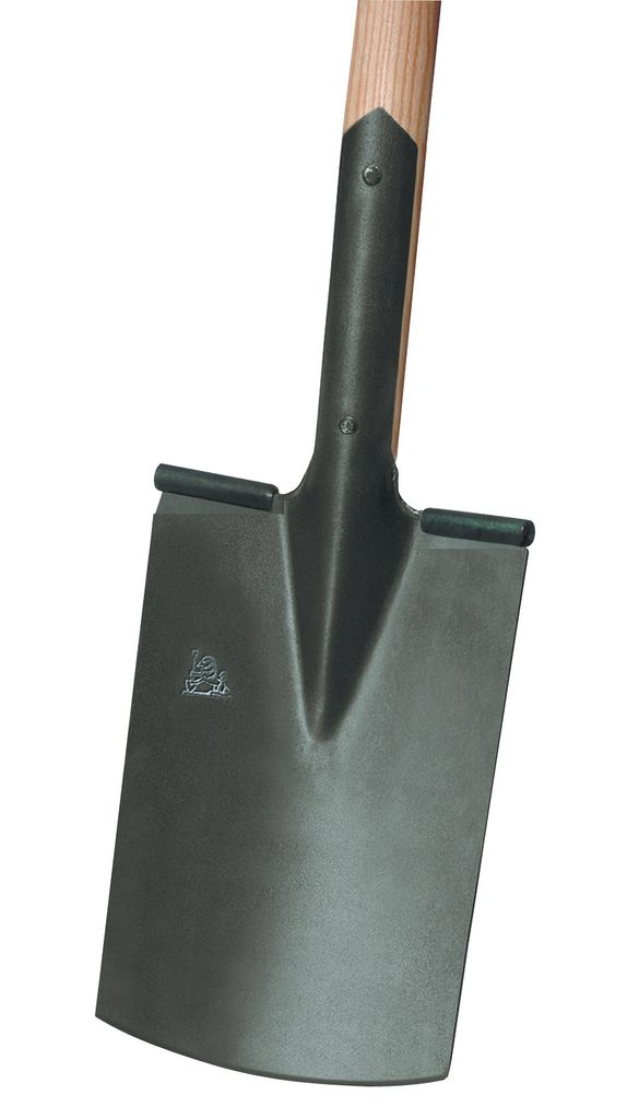 Bauspaten LÖWE 285x185/180mm Gr.2 Gärtner Form m.Trittschutz u.Eschen-T-Stiel