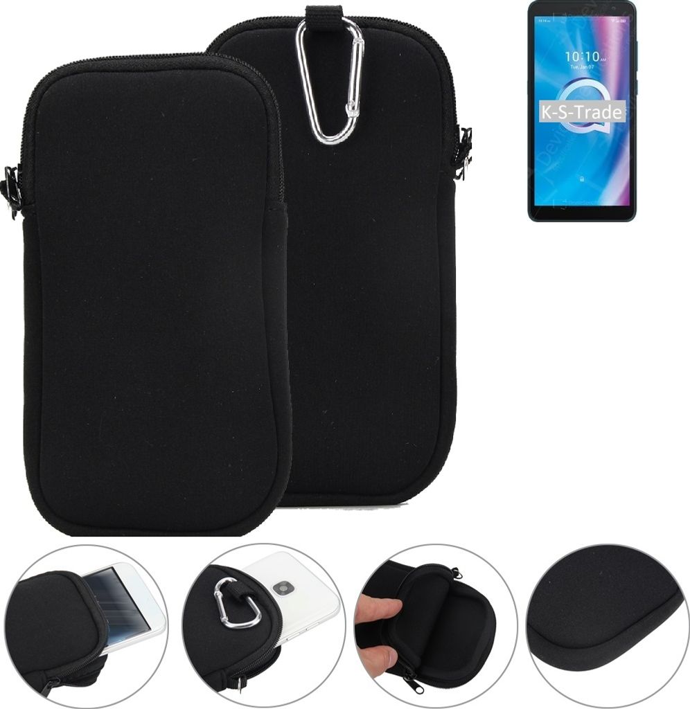 K-S-Trade Neopren-Hülle Handyhülle kompatibel mit Alcatel 1B (2020) Schutzhülle Neoprenhülle Sleeve Schutz-Hülle Gürtel Tasche Case Holster
