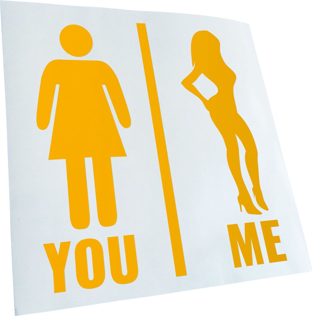 hauptsachebeklebt Kiwistar - Autoaufkleber - You vs. Me - Frauenvergleich Heckscheibe - Aufkleber für Auto Kfz Fahrrad, LKW, Truck Mofa