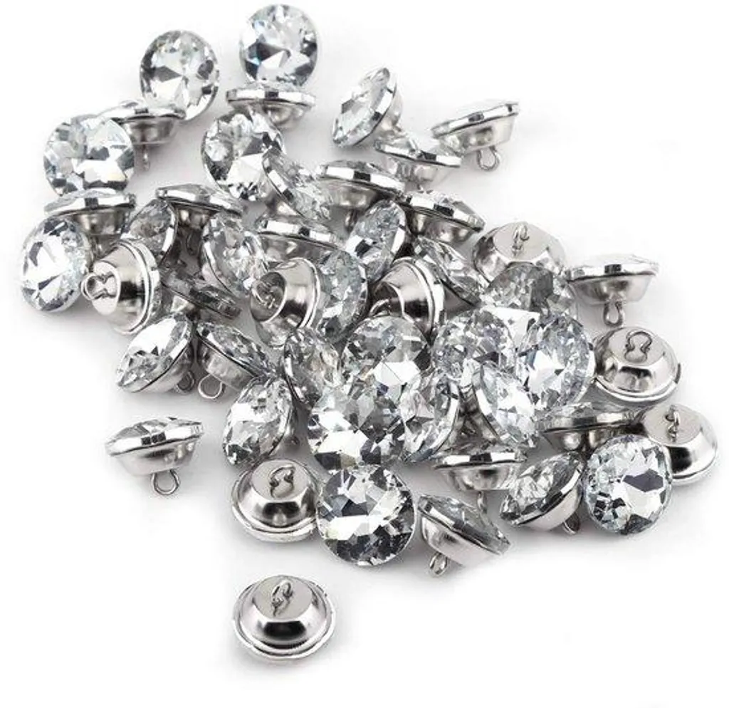 Boutons de Couture en Strass 25mm Brillants pour Robes et Mariages (50)