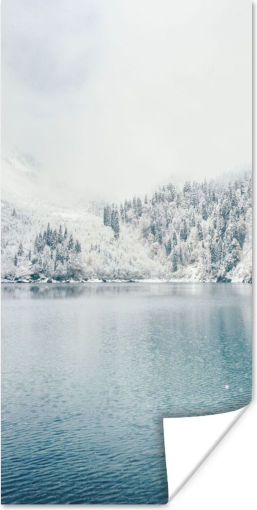 MuchoWow Poster Winter - Wasser - Schnee 80x160 cm - Kinderzimmer
