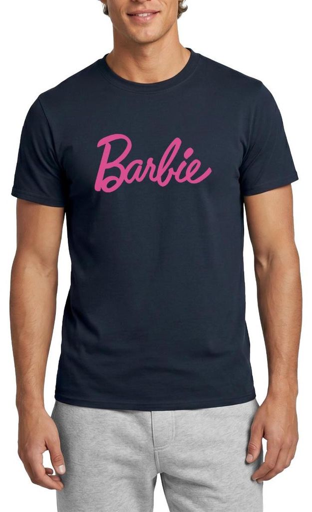 Spreadshirt Barbie Klassisches Logo Männer T-Shirt, L, Navy