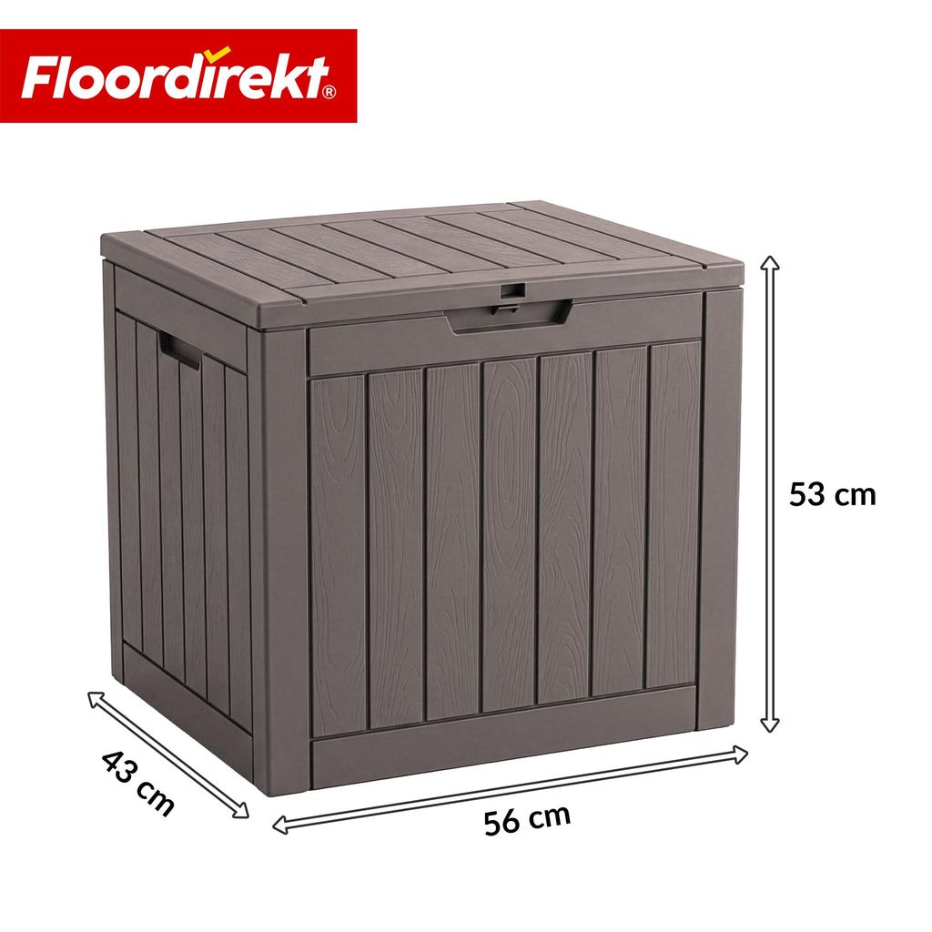 Floordirekt Gartenbox Holz-Optik wetterfeste Kissenbox 118L