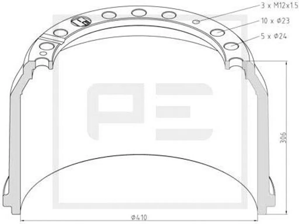 Vérin de Frein Pneumatique pour Camion MB Axor 410x236.4x306 mm