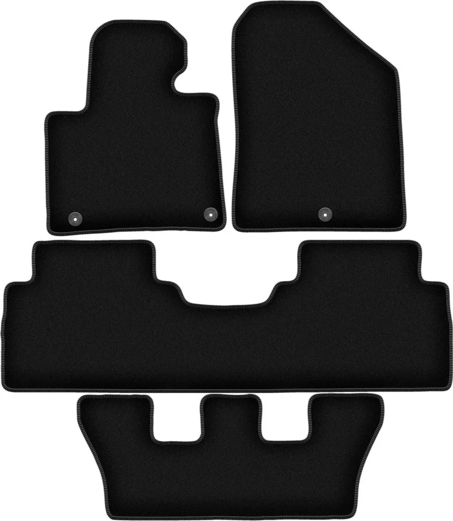Tappetini compatibili con Kia Sorento - 5 posti 2009-2015, ricamo bandiera Italia, kit tappetini auto personalizzati, set tappeti in moquette, tappeto auto