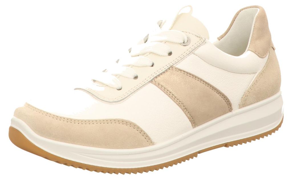 ara Damen-Schnürhalbschuh OSAKA Beige-Weiß, Farbe:beige/schlamm, UK Größe:91/2