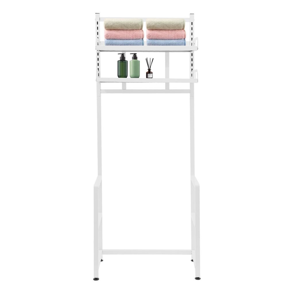 2 Ebenen Toilettenregal 47*25*124cm Badregale verstellbare multifunktionale Ablage Weiß